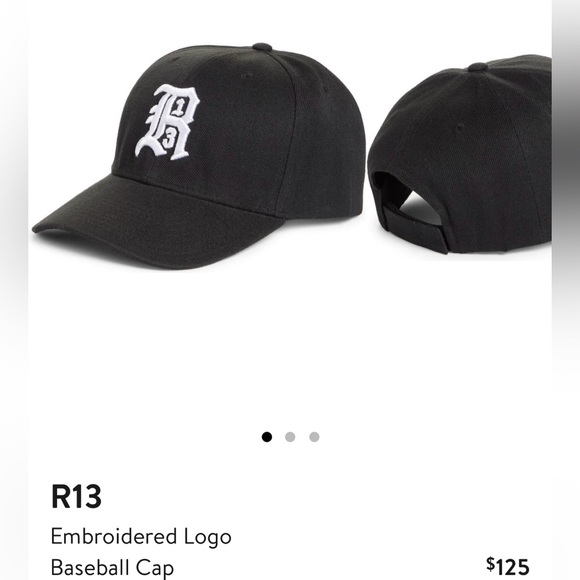 R13 Accessories - Authentic R13 logo baseball hat black white